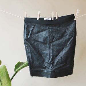 *HELMUT LANG*  Black Leather Mini Skirt